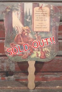 ct-210401-43 Smokey Bear / 1950's Paper Fan