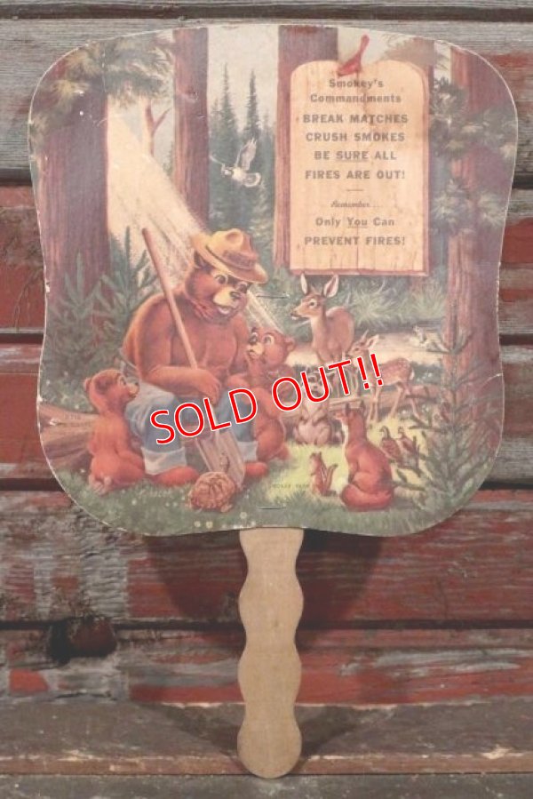 画像1: ct-210401-43 Smokey Bear / 1950's Paper Fan