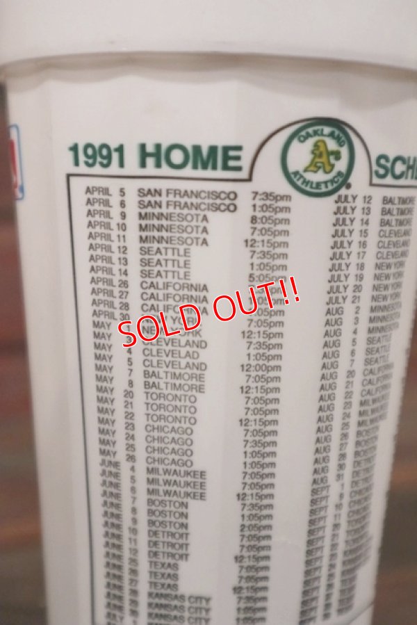 画像4: dp-210301-108 OAKLAND ATHLETICS / 1991 Home Schedule Plastic Cup