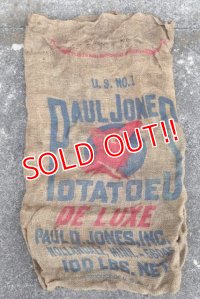dp-210401-66 PAUL JONES POTATOES / Vintage Burlap Bag