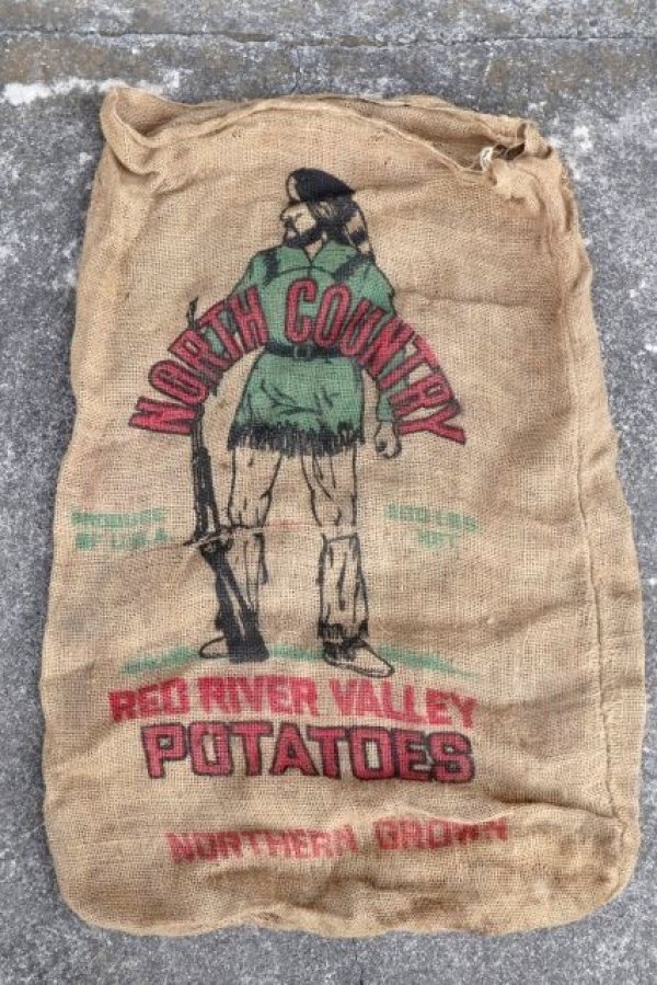 画像1: dp-210401-66 RED RIVER VALLEY POTATOES / Vintage Burlap Bag