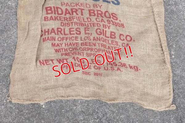 画像4: dp-200301-19 RED DRAGON CALIFRONIA POTATOES / Vintage Burlap Potato Bag D