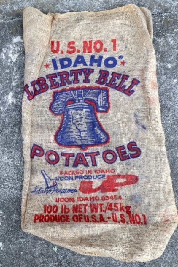 画像1: dp-210401-66 IDAHO LIBERTY BELL POTATOES / Vintage Burlap Bag
