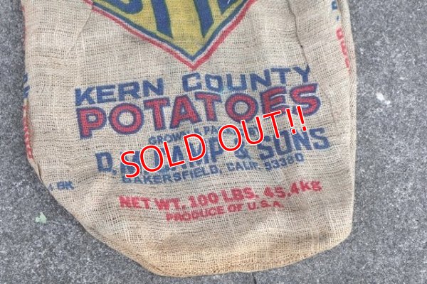 画像4: dp-210401-66 OMC BRAND POTATOES / Vintage Burlap Bag