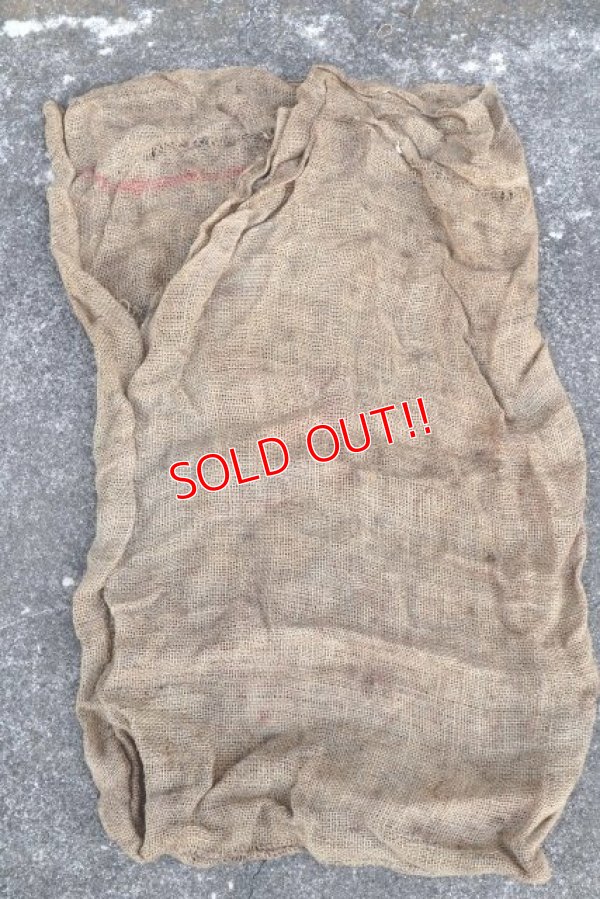 画像6: dp-210401-66 PAUL JONES POTATOES / Vintage Burlap Bag