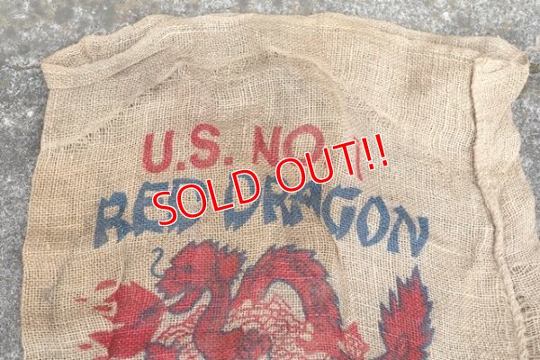 画像2: dp-200301-19 RED DRAGON CALIFRONIA POTATOES / Vintage Burlap Potato Bag D