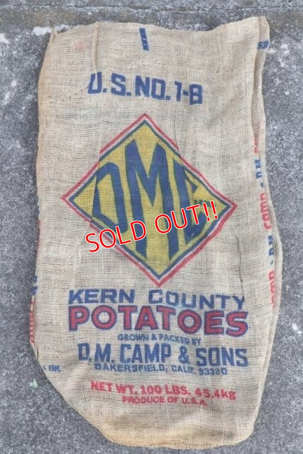 画像1: dp-210401-66 OMC BRAND POTATOES / Vintage Burlap Bag