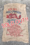 dp-200301-19 RED DRAGON CALIFRONIA POTATOES / Vintage Burlap Potato Bag D