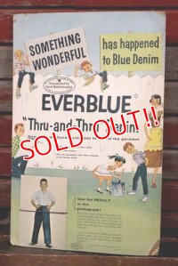 dp-210601-01 Good Housekeeping / 1950's "EVERBLUE" Denim Cardboard Sign