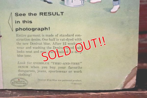 画像8: dp-210601-01 Good Housekeeping / 1950's "EVERBLUE" Denim Cardboard Sign