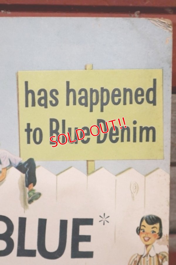 画像3: dp-210601-01 Good Housekeeping / 1950's "EVERBLUE" Denim Cardboard Sign