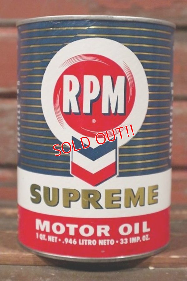 画像1: dp-210501-76 RPM Chevron / Motor Oil One U.S. Quart Can