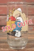 gs-141101-67 SMURF / Hardee's 1982 Glass "HEFTY"