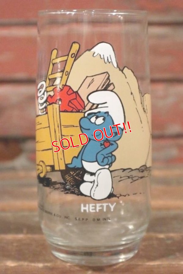 画像1: gs-141101-67 SMURF / Hardee's 1982 Glass "HEFTY"