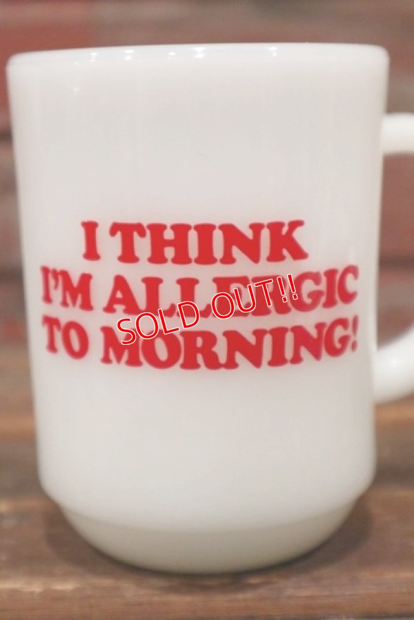 画像3: kt-210601-07 Snoopy / Fire-King 1960's-1970's "Morning Allergy" 9oz Mug