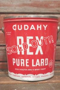 dp-210601-45 CUDAHY REX PURE LARD / Vintage Tin Bucket