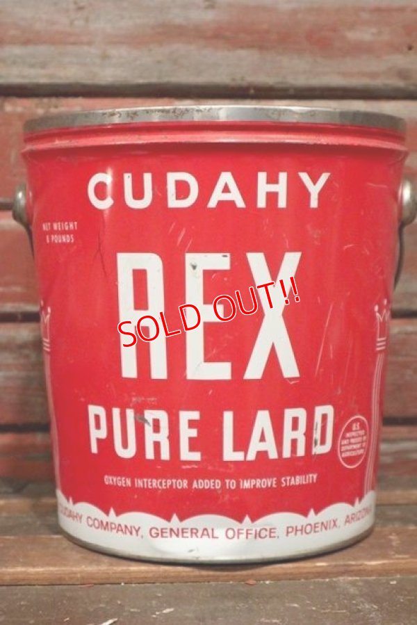 画像1: dp-210601-45 CUDAHY REX PURE LARD / Vintage Tin Bucket