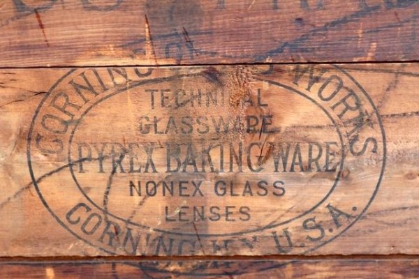 画像2: dp-210601-09 CORNING PYREX WARE / 〜1940's Wood Crate Box