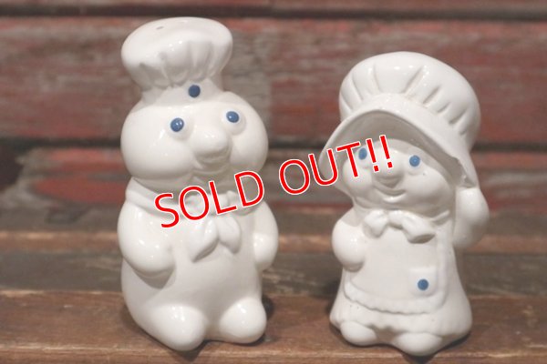 画像1: ct-150616-26 Pillsbury / Poppin Fresh & Poppie Fresh 1988 Ceramic Salt and Pepper Set