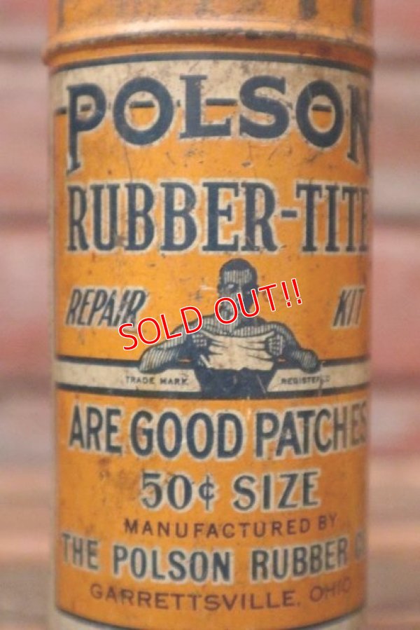 画像2: dp-210701-26 POLSON RUBBER-TIRE / 1940's Repair Kit Can
