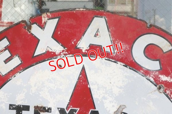 画像9: dp-210701-53 TEXACO / 1930's Gas Station W-Side Round Sign