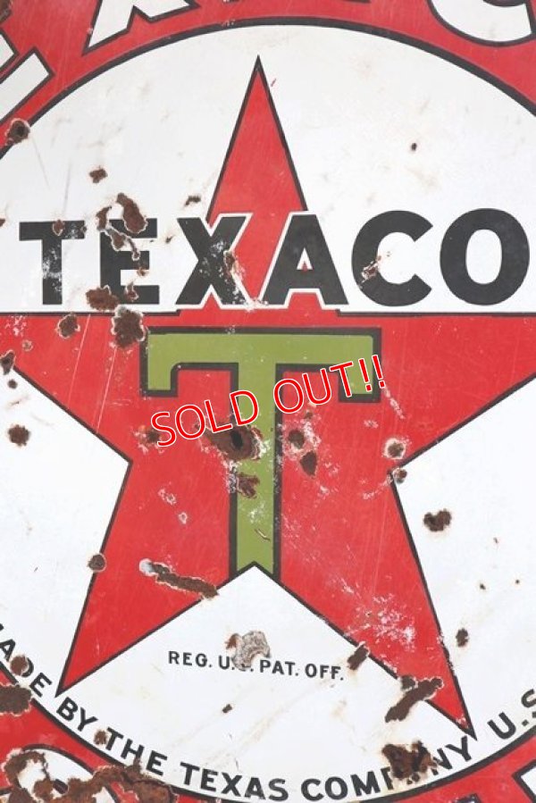 画像2: dp-210701-53 TEXACO / 1930's Gas Station W-Side Round Sign