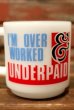 画像2: kt-210701-118 Glasbake / "I'M OVERWORKED & UNDERPAID"1960's Mug (2)