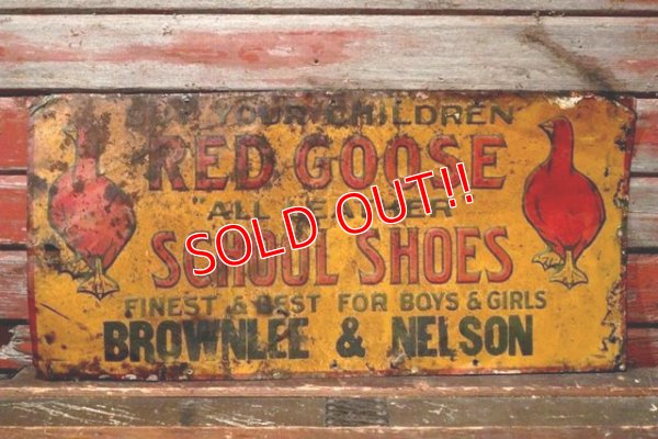 画像1: dp-210801-35 RED GOOSE SHOES / 1920's-1930's Metal Sign