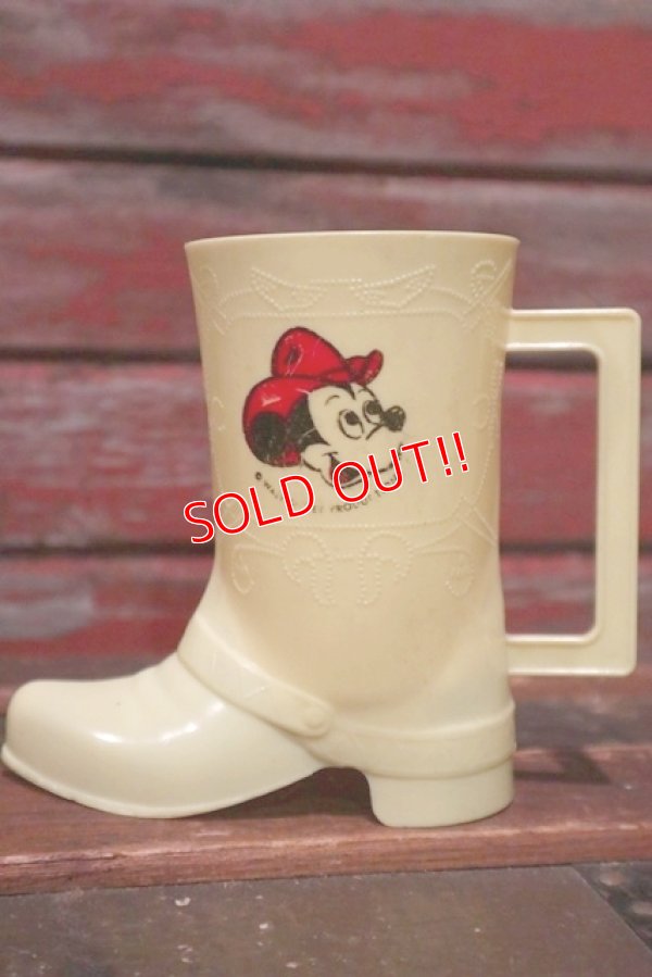 画像1: ct-210801-81 Mickey Mouse / 1960's-1970's Cowboy Boot Plastic Mug