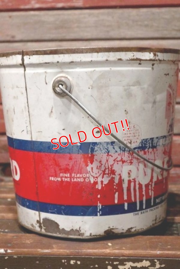 画像4: dp-210801-53 Rath BLACK HAWK PURE LARD / 1950's Bucket Tin Can