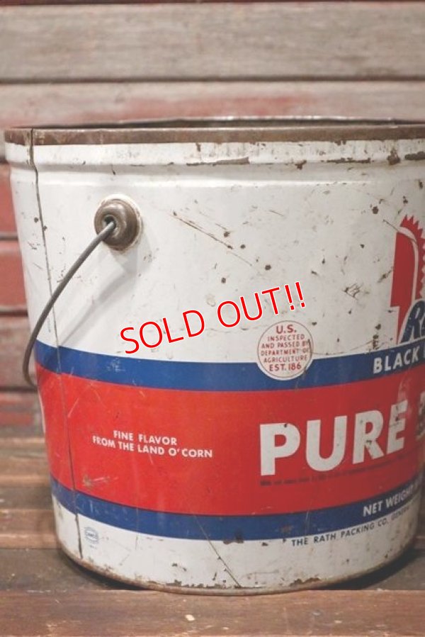 画像5: dp-210801-53 Rath BLACK HAWK PURE LARD / 1950's Bucket Tin Can