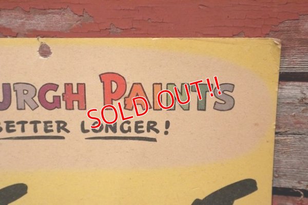 画像3: dp-210901-60 PITTSBURGH PAINTS / 1940's "WET PAINT" Paper Sign