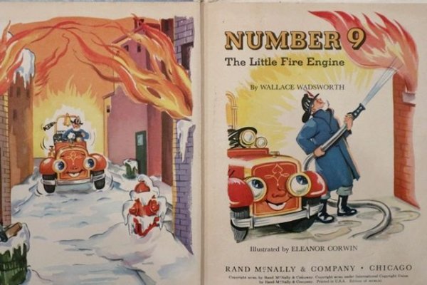 画像2: bk-140610-17 ELF BOOK / 1950's "NUMBER 9 THE LITTLE FIRE ENGINE" Picture Book