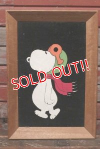 ct-210901-72 Snoopy / 1970's Velvet Painting Wall Hanging