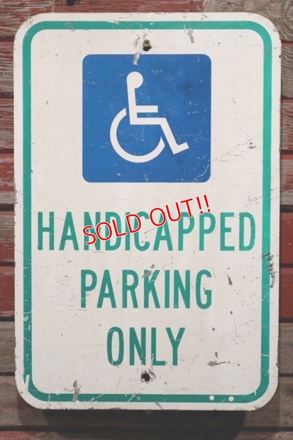 画像1: dp-210801-34 Road Sign / HANDICAPPED PARKING ONLY