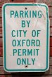 画像1: dp-210801-34 Road Sign / PARKING BY CITY OF OXFORD PERMIT ONLY (1)