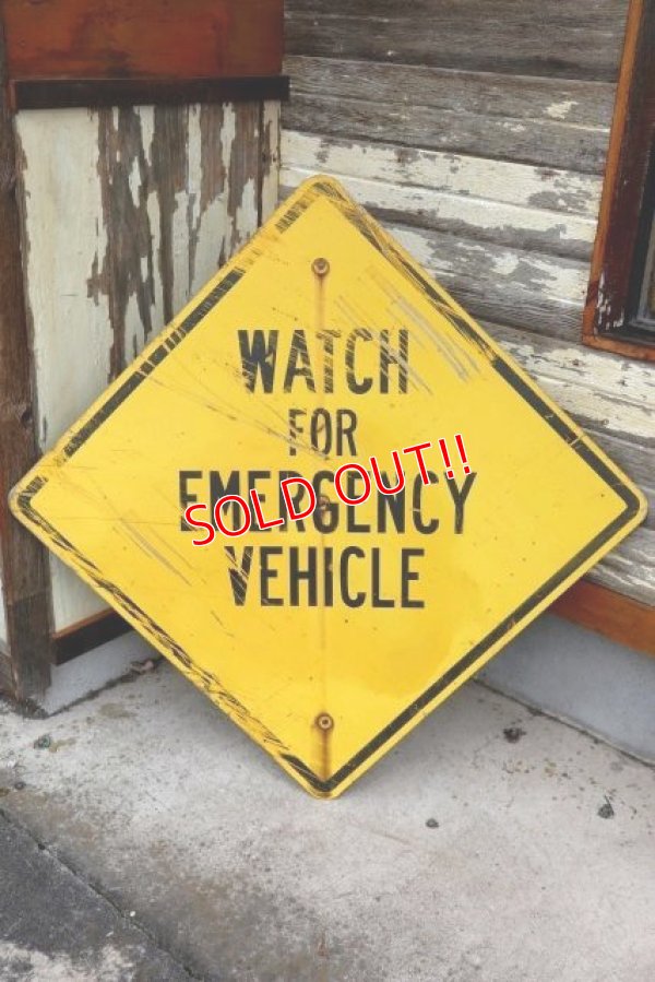 画像1: dp-210801-34 Road Sign / WATCH FOR EMERGENCY VEHICLE