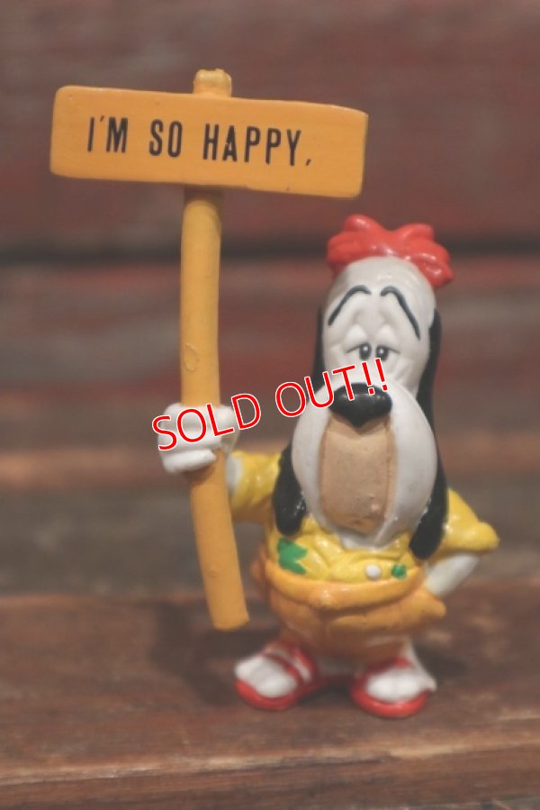 画像1: ct-211101-21 Droopy / Applause 1990 PVC "I'M SO HAPPY" Yellow Shirt