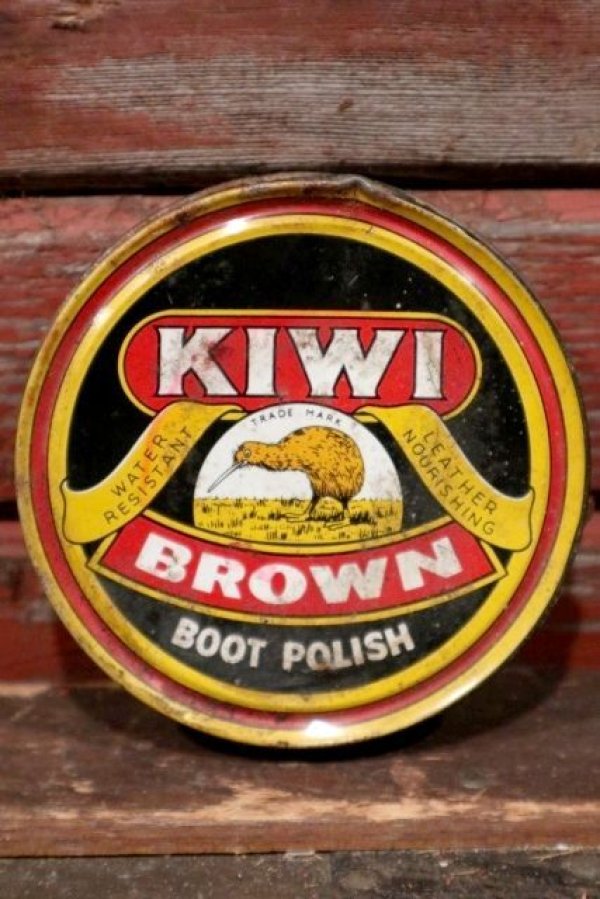 画像1: dp-210901-71 KIWI / 1970's〜BOOT POLISH "BROWN" Can