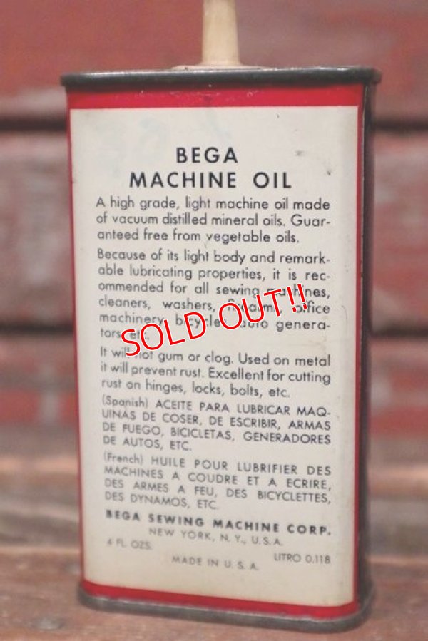 画像5: dp-211110-65 BEGA MACHINE OIL / SEWING MACHINE OIL Handy Can