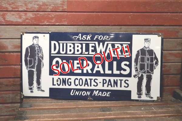 画像2: dp-211201-31 DUBBLE WARE OVERALLS / 1930's-1940's Enamel Sign