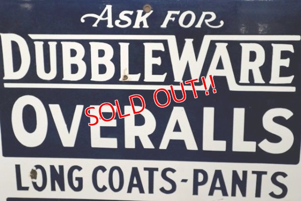 画像3: dp-211201-31 DUBBLE WARE OVERALLS / 1930's-1940's Enamel Sign