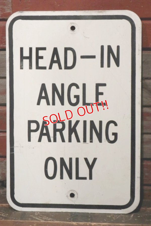 画像1: dp-211110-59 Road Sign "HEAD-IN ANGLE PARKING ONLY"