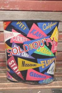 dp-211210-23 1950's-1960's College Pennant Trash Can