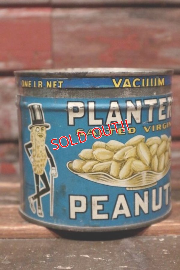 画像1: ct-211210-13 PLANTERS / MR.PEANUT 1930's-1940's Salted Peanuts Can