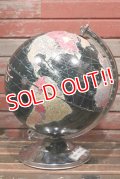 dp-211210-52 REPLOGLE / 1940's 12 Inch Straight Black Ocean Globe