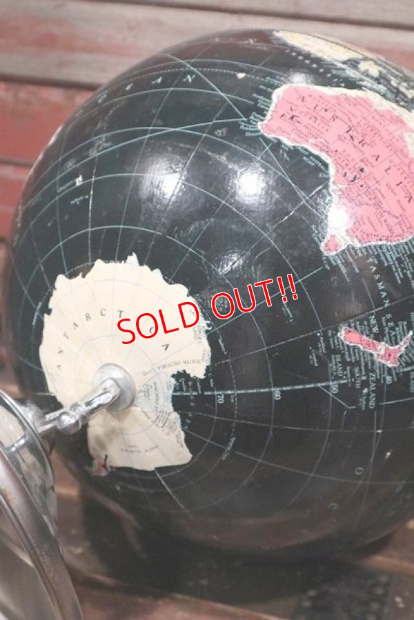 画像10: dp-211210-52 REPLOGLE / 1940's 12 Inch Straight Black Ocean Globe