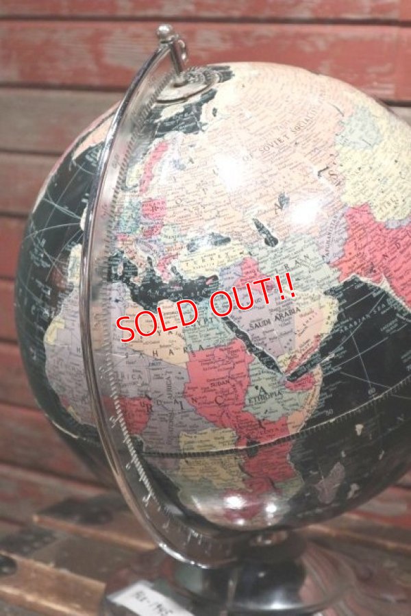 画像9: dp-211210-52 REPLOGLE / 1940's 12 Inch Straight Black Ocean Globe