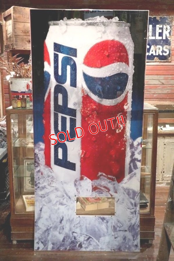 画像1: dp-211110-45 PEPSI / 1990's Vending Machine Panel Sign