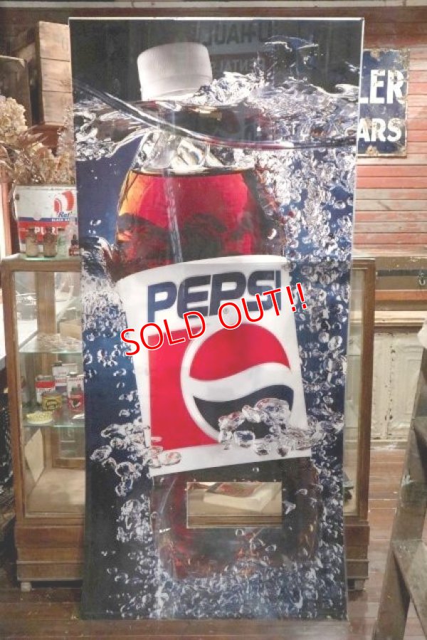 画像1: dp-211110-46 PEPSI / 1990's Vending Machine Panel Sign